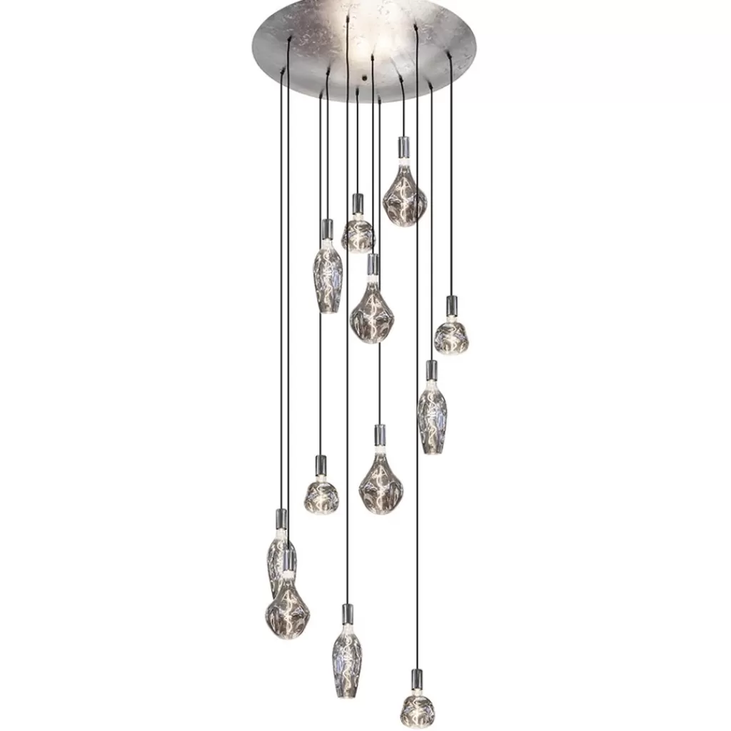 12-Lichts videlamp silverleaf met chroom excl lichtbronnen>Straluma Fashion