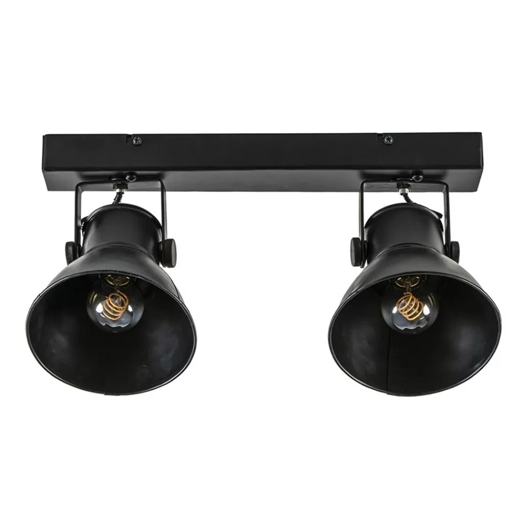 2-Lichts metalen plafondlamp Eliano mat zwart>Straluma Cheap