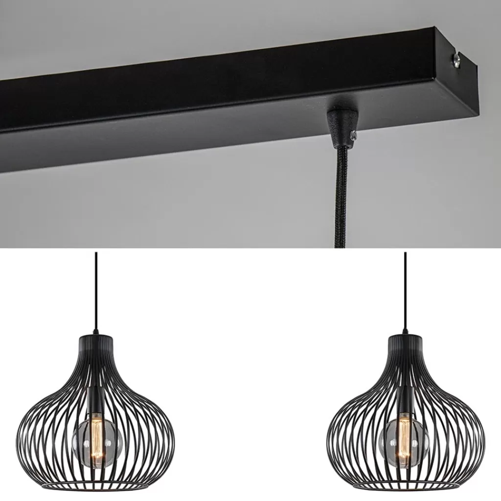 2-Lichts moderne hanglamp draad zwart>Straluma New