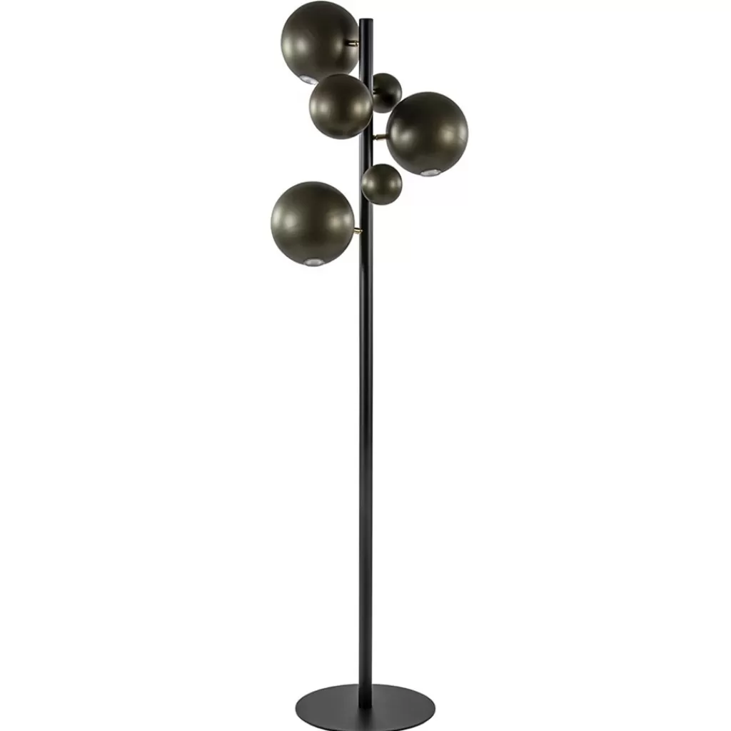 3-Lichts design vloerlamp zwart met platinum bollen>Straluma Hot