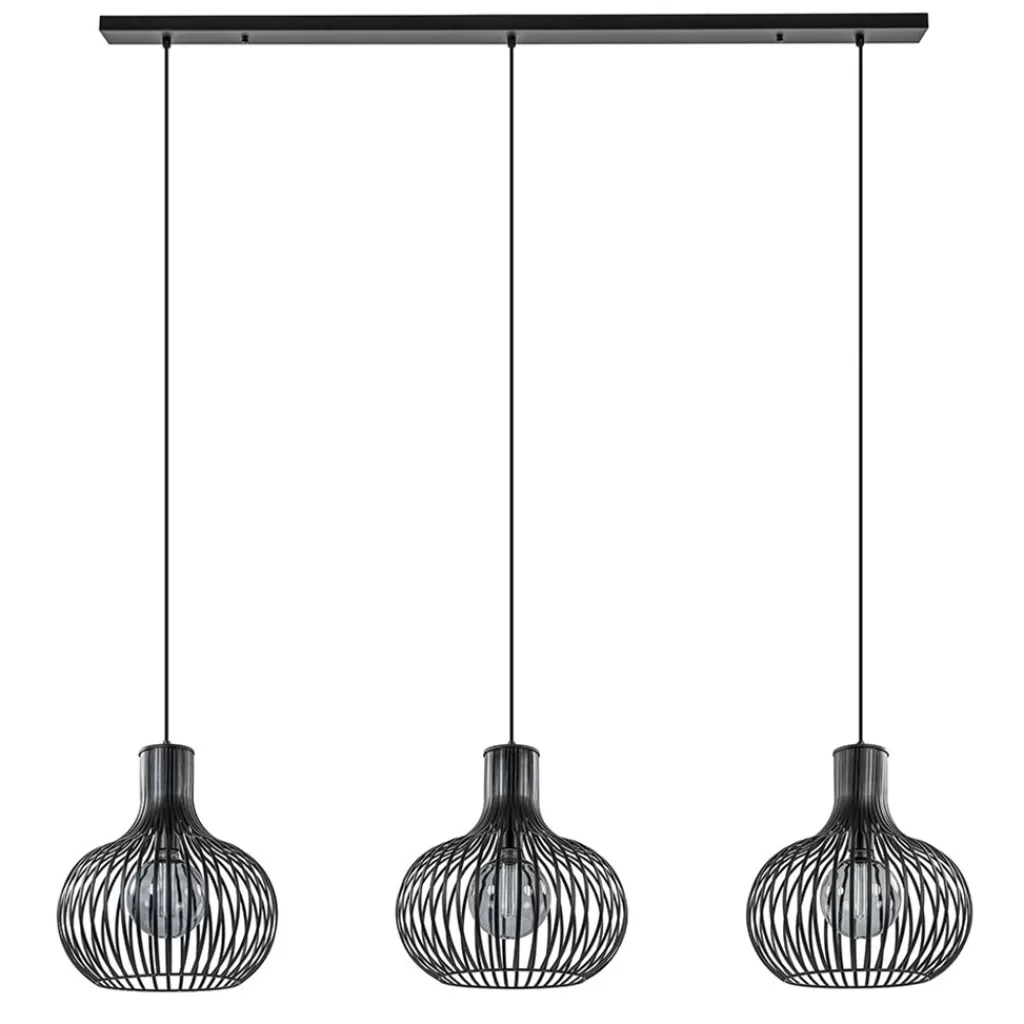 3-Lichts eettafelhanglamp onion mat zwart>Straluma Flash Sale