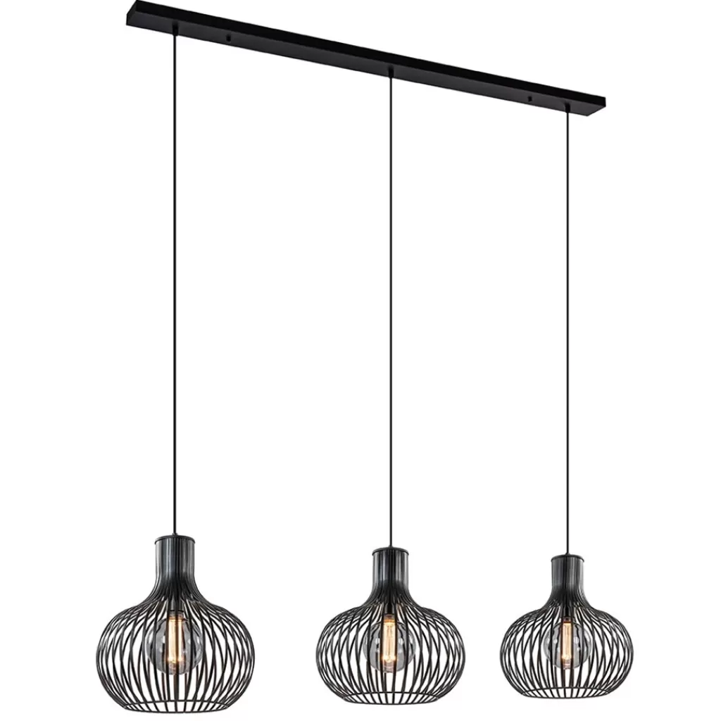 3-Lichts eettafelhanglamp onion mat zwart>Straluma Flash Sale