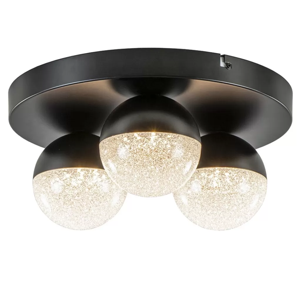 3-Lichts ronde LED plafondlamp zwart 3-standen dimbaar>Straluma Discount