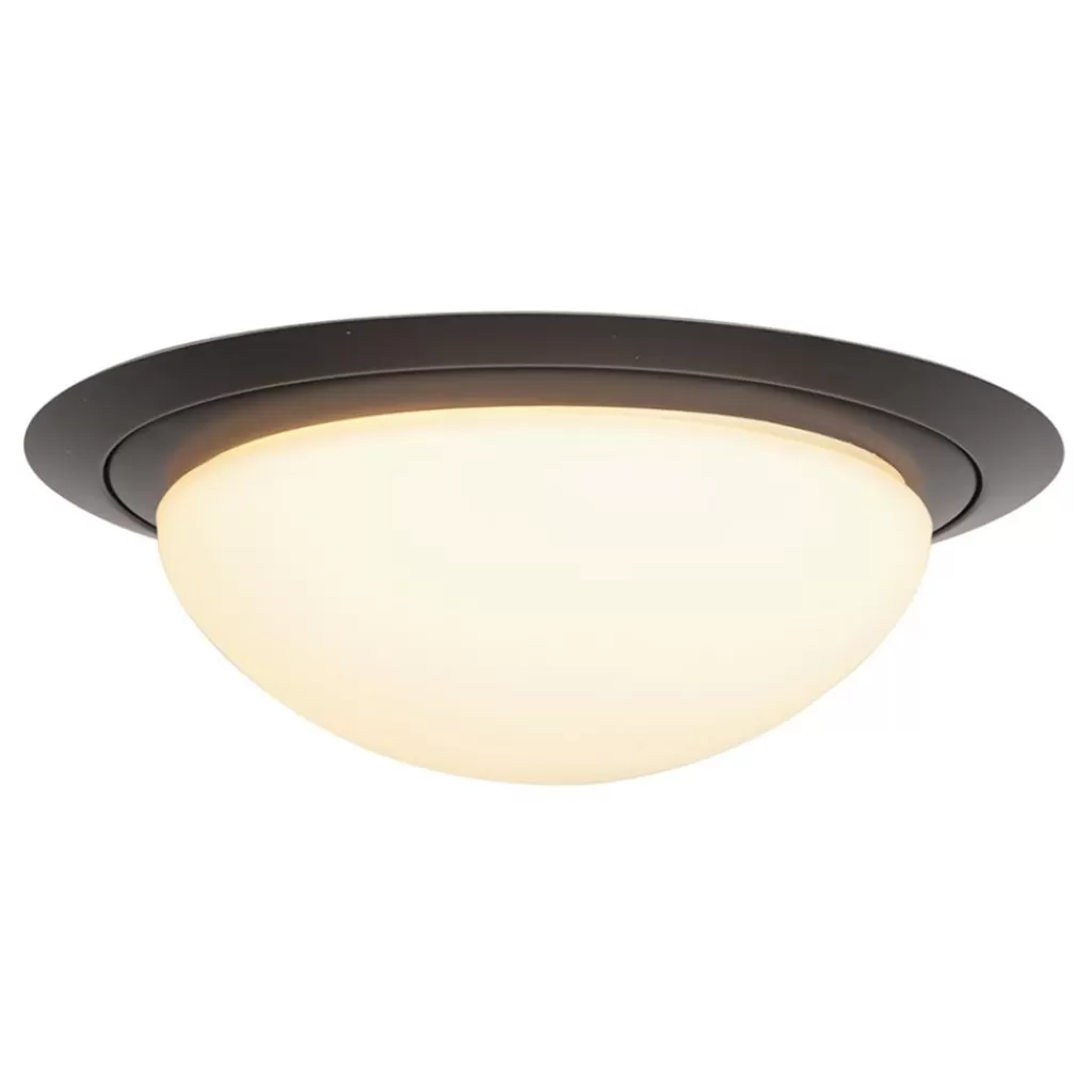 3-Standen dimbare LED plafondlamp zwart met wit glas IP44>Straluma Online