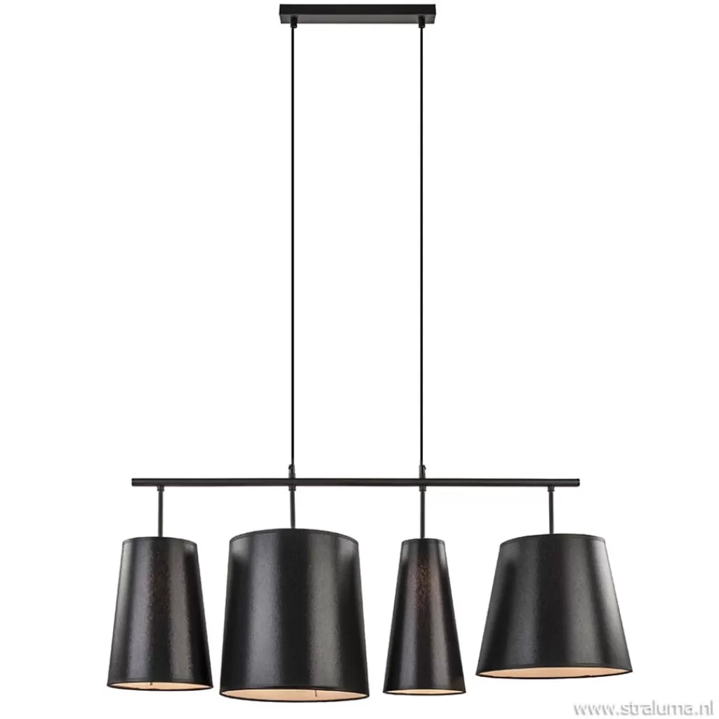 4-L Hanglamp met zwarte kappen>Straluma Discount