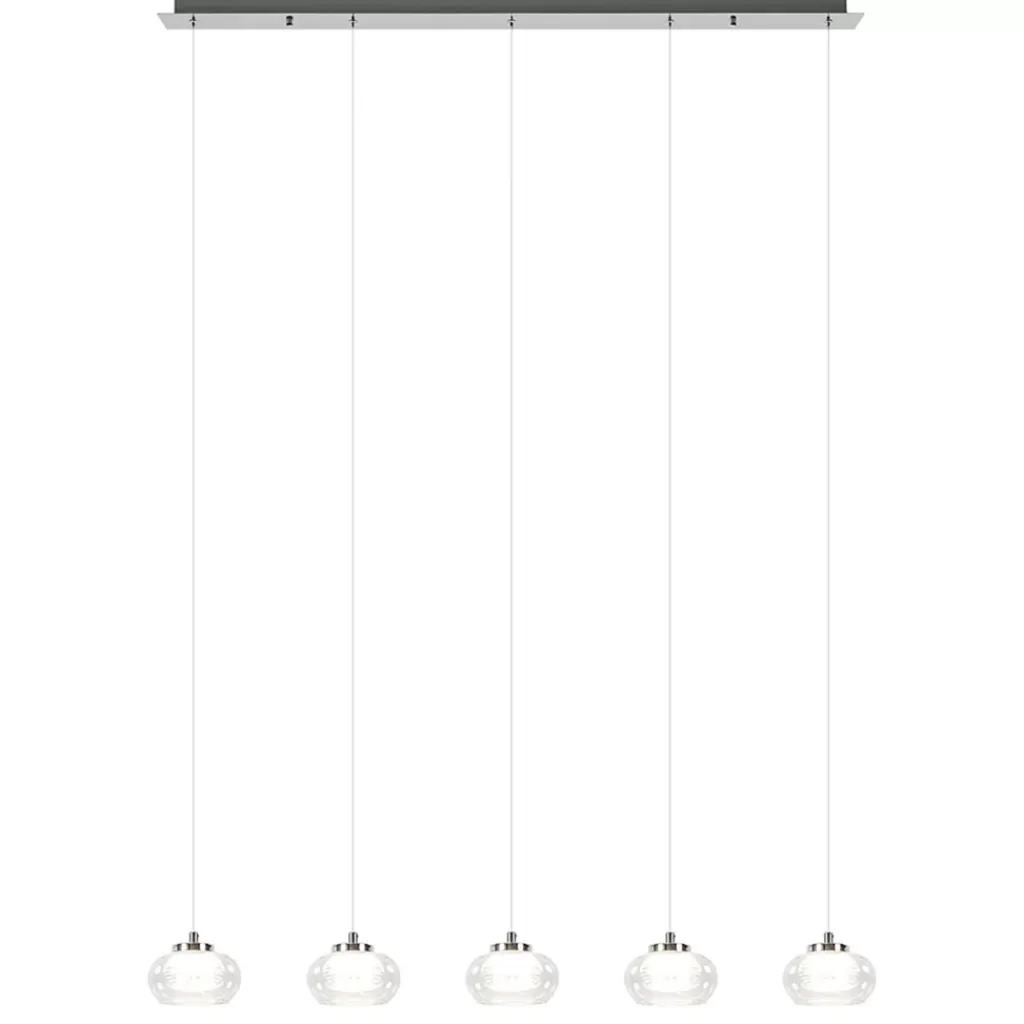 5-Lichts hanglamp chroom met helder glas en dimbaar LED>Straluma Flash Sale