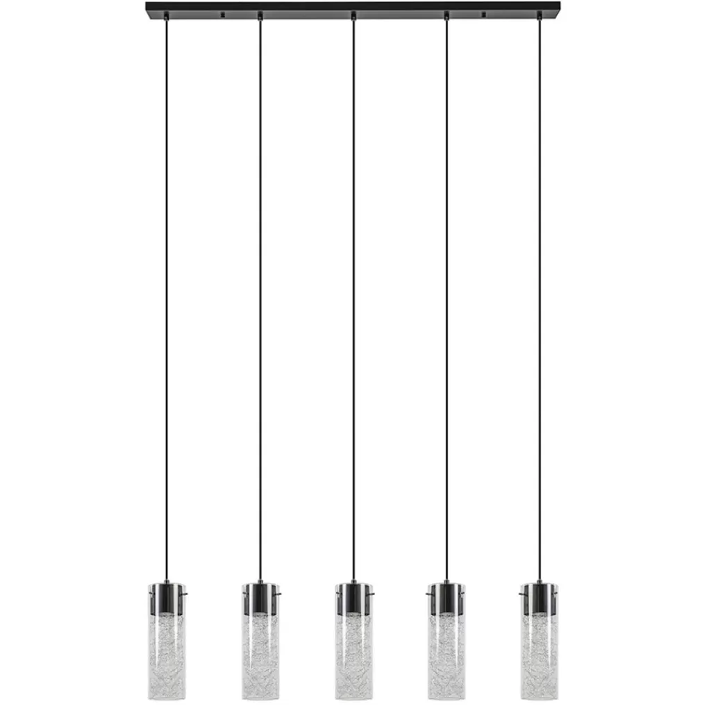 5-Lichts hanglamp cilinder helder glas met zwart>Straluma Cheap