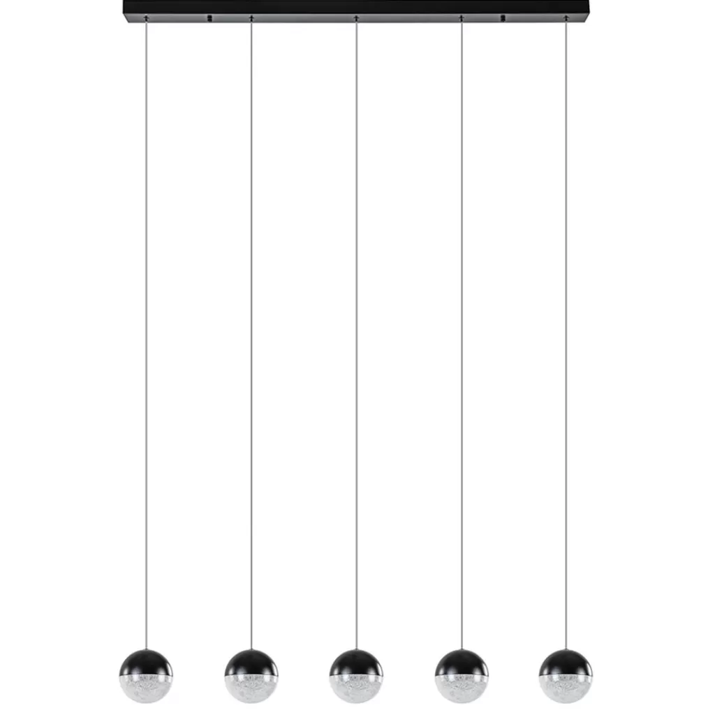 5-Lichts LED hanglamp zwart met diamant zand 3-standen dimbaar>Straluma Cheap