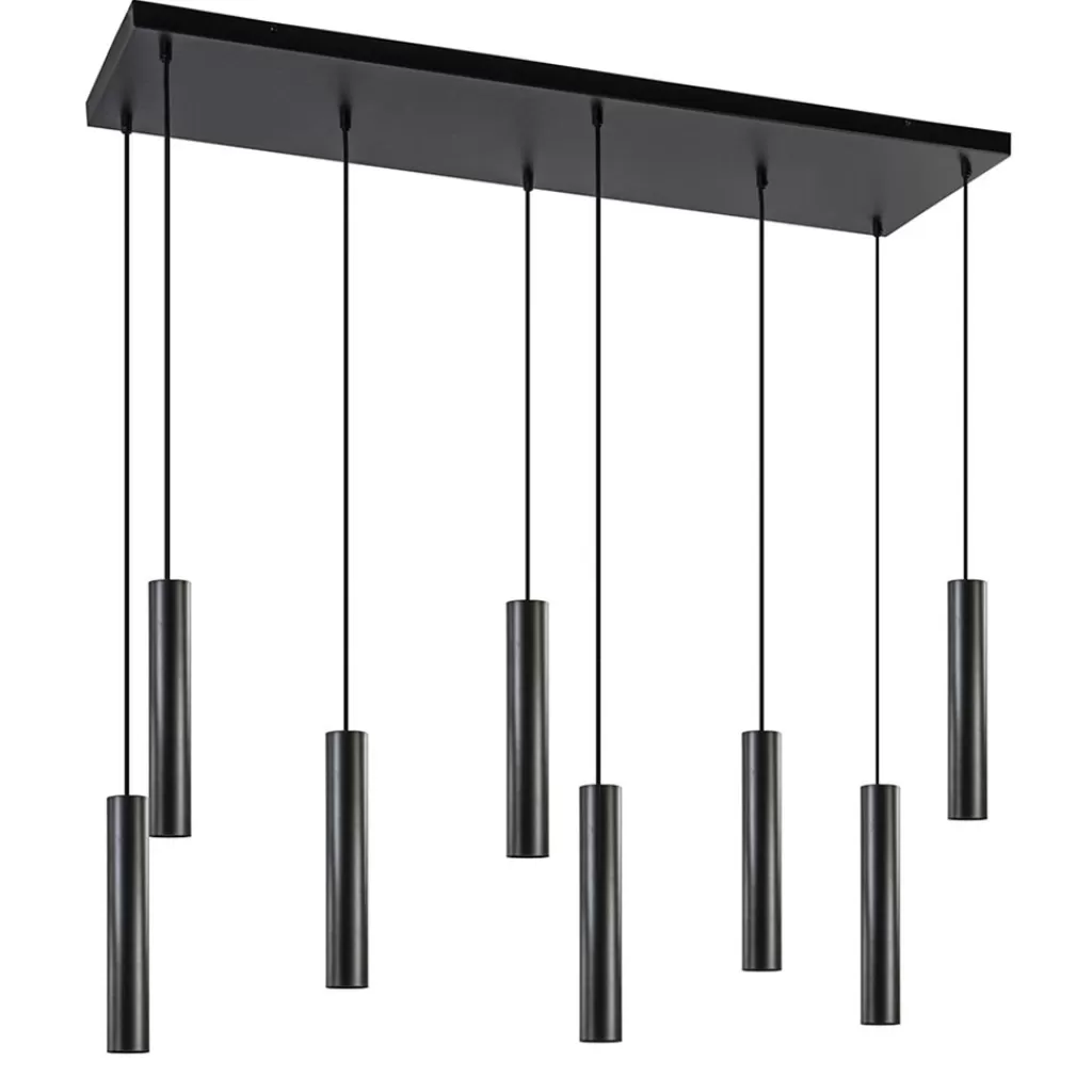 8-Lichts metalen hanglamp cilinders mat zwart>Straluma Flash Sale