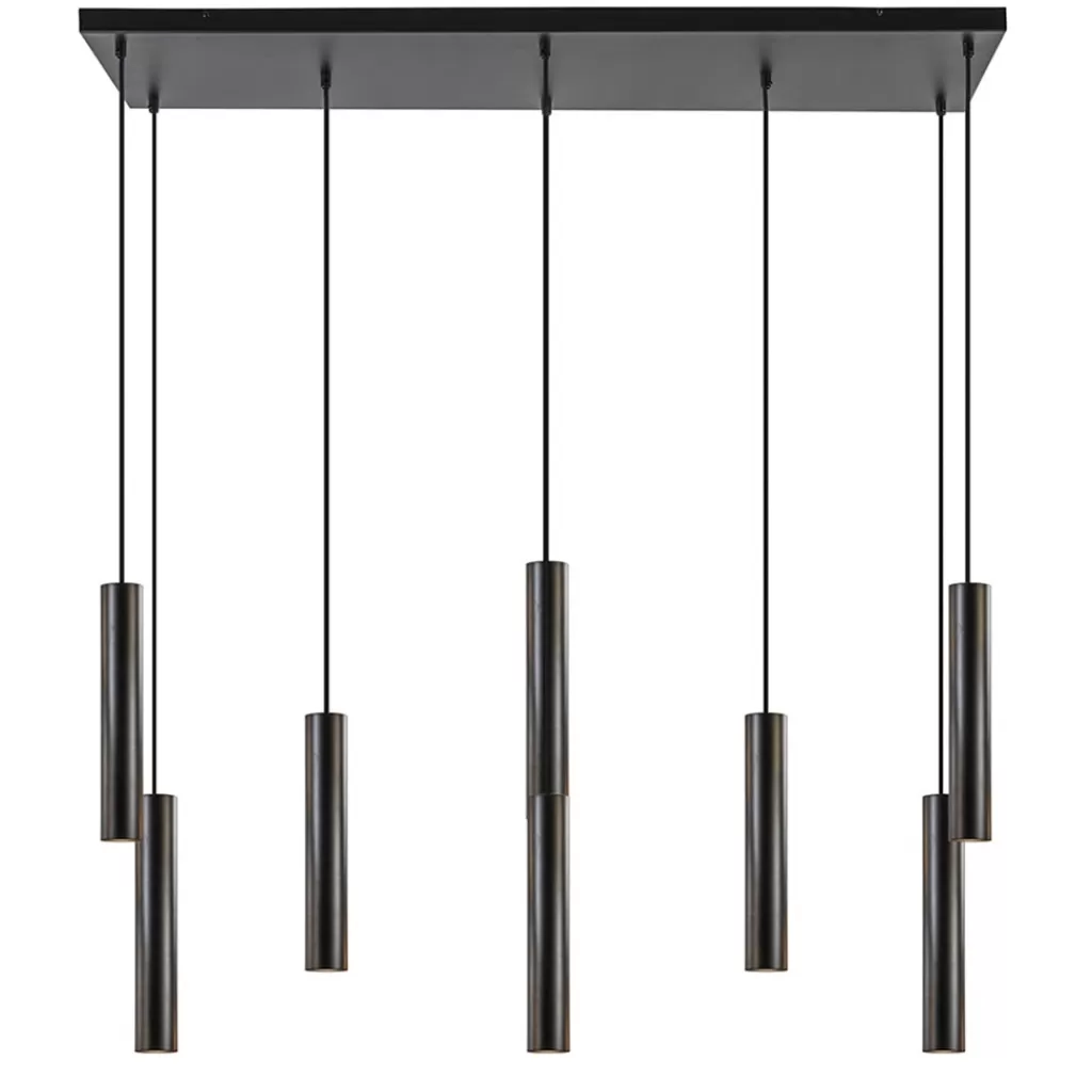 8-Lichts metalen hanglamp cilinders mat zwart>Straluma Flash Sale