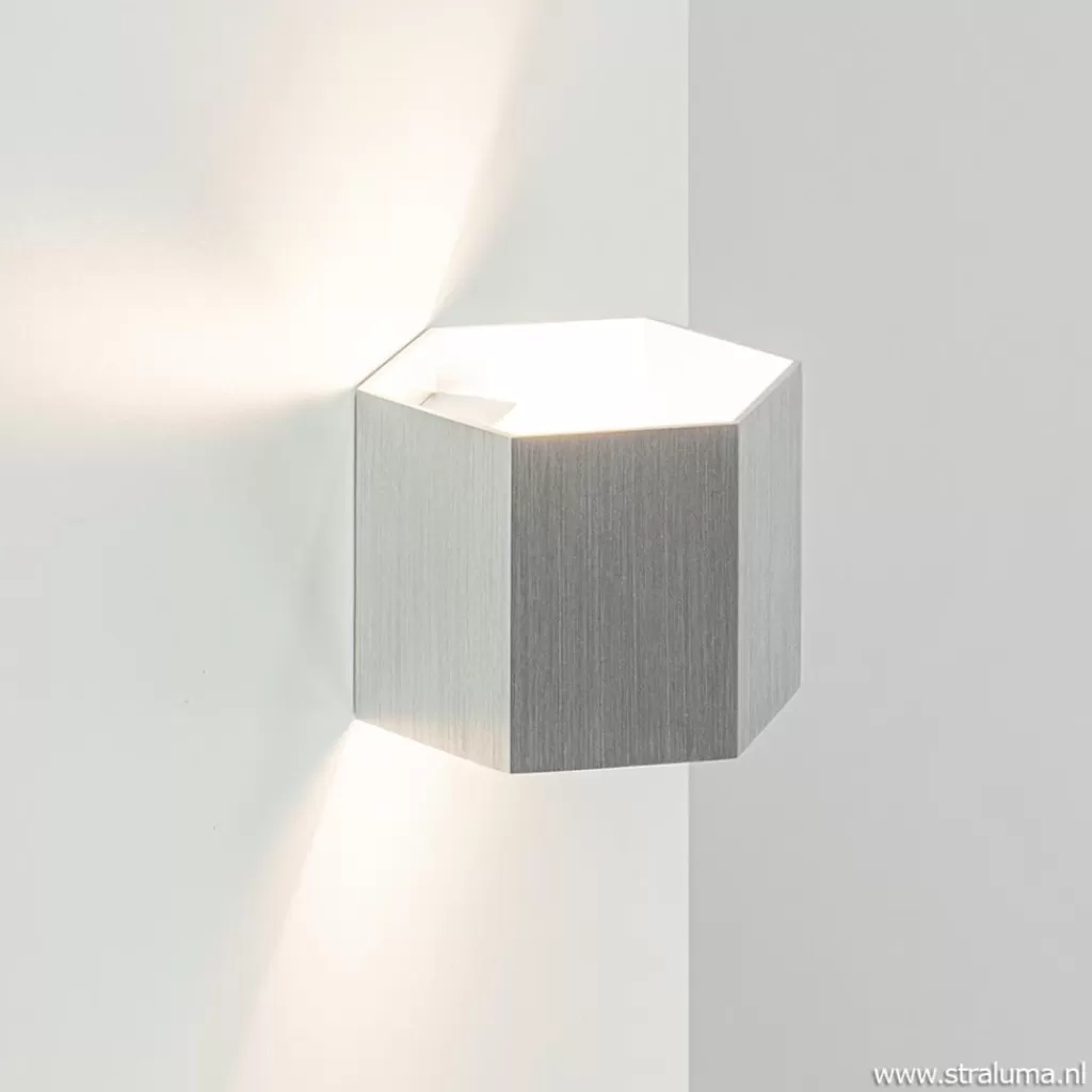 Aluminium wandlamp 6-hoek up+down>Straluma Sale