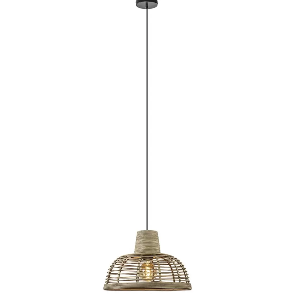 Botanische hanglamp rotan met mat zwart>Straluma New