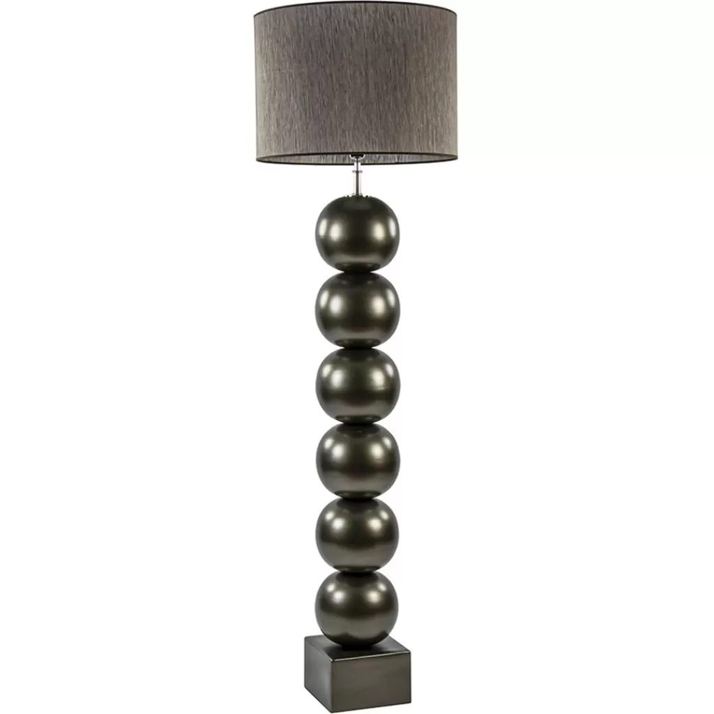 Brons/bruine vloerlamp inclusief ronde kap 50 cm>Straluma Shop