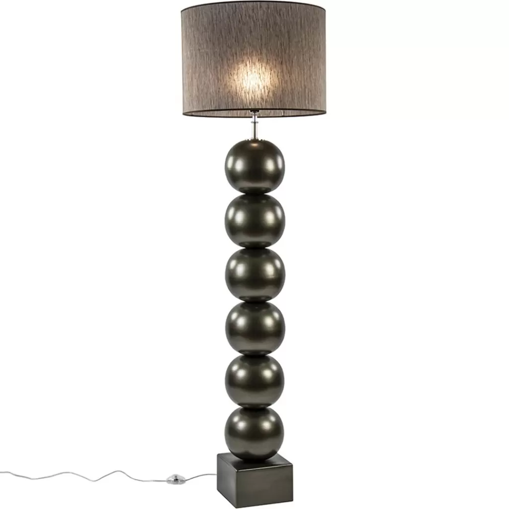 Brons/bruine vloerlamp inclusief ronde kap 50 cm>Straluma Shop