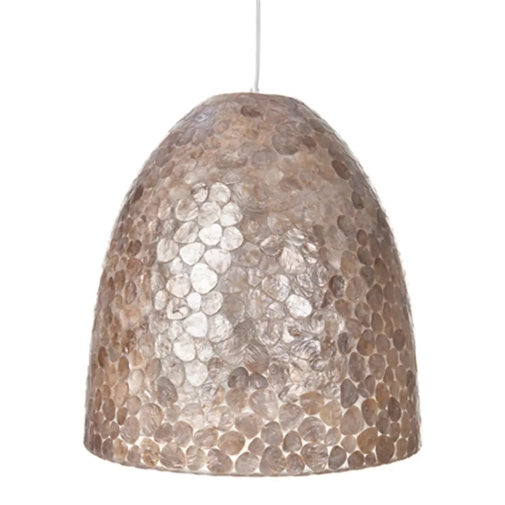 Bruin gouden hanglamp met capiz schelpen>Straluma Clearance