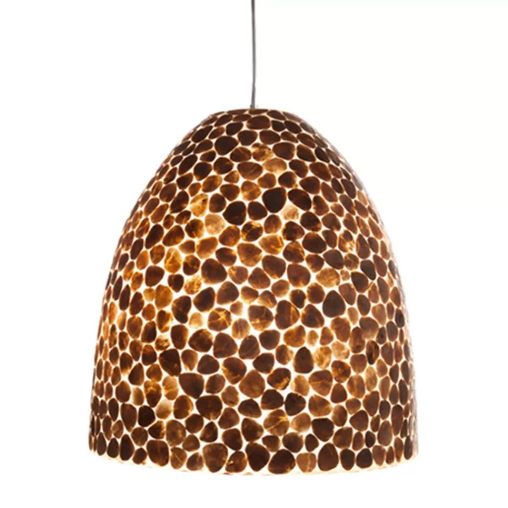 Bruin gouden hanglamp met capiz schelpen>Straluma Clearance