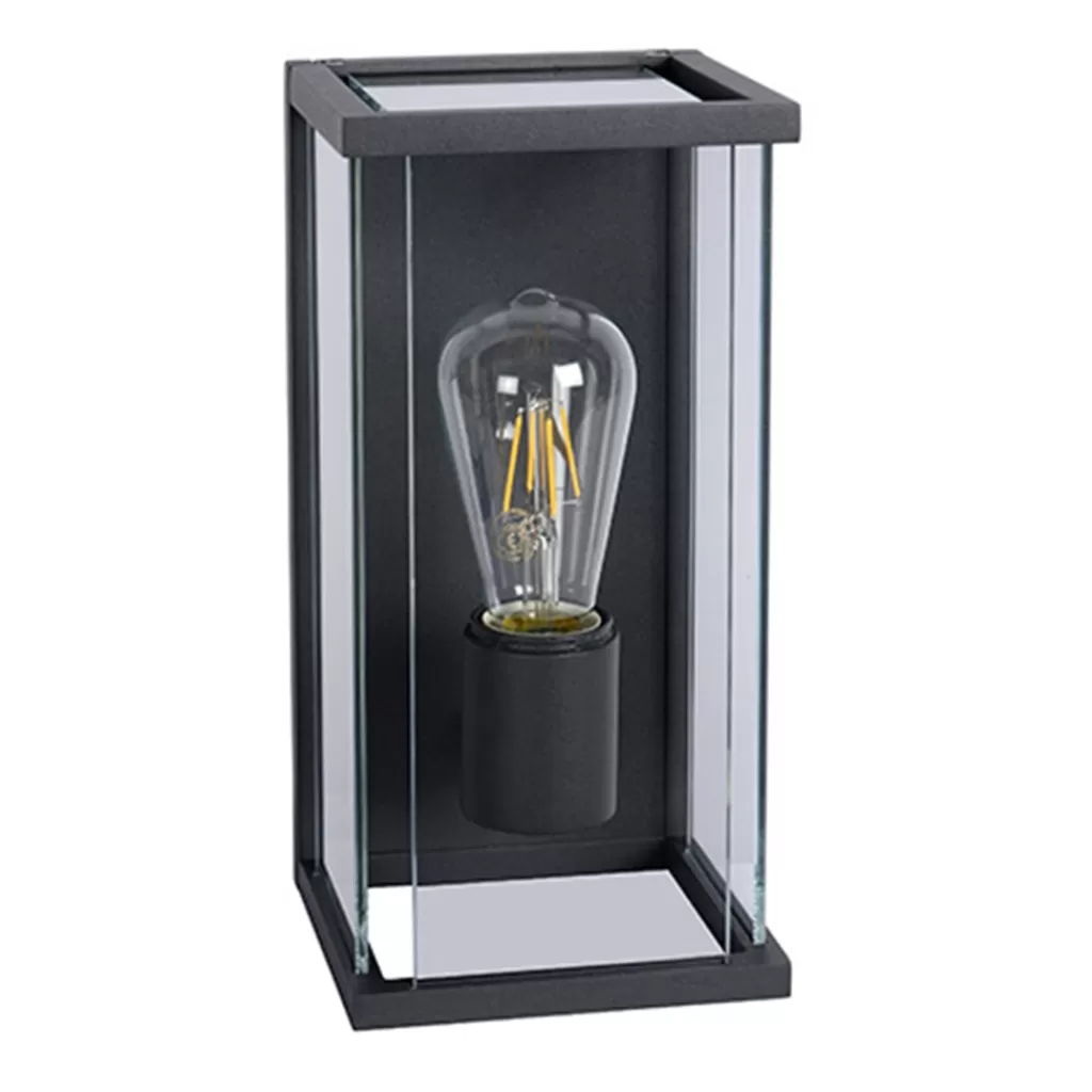 Buitenlamp antraciet/glas met bewegingssensor IP54>Straluma Shop