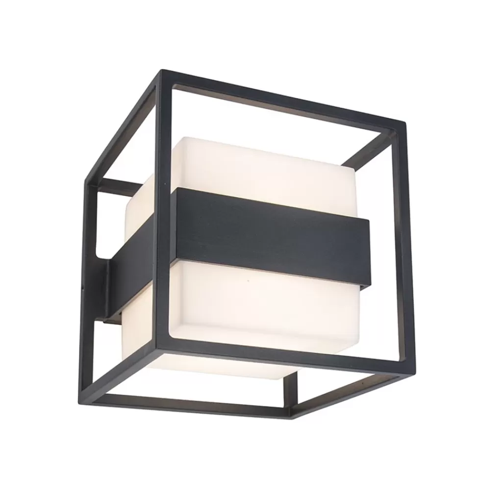 Buitenlamp kubus IP54 inclusief LED donker grijs>Straluma Fashion