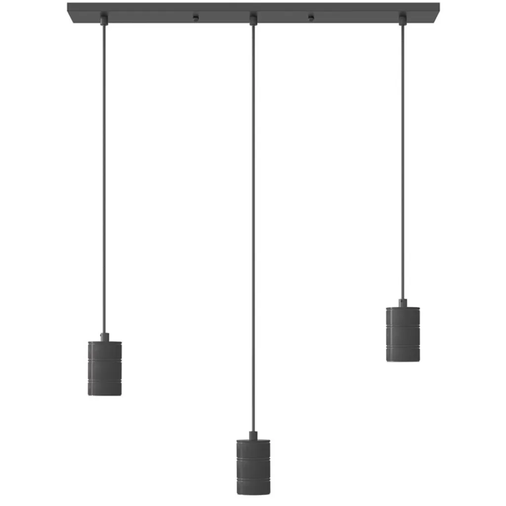 Calex multipendel 3-lichts balk E27 pendels zwart>Straluma Discount