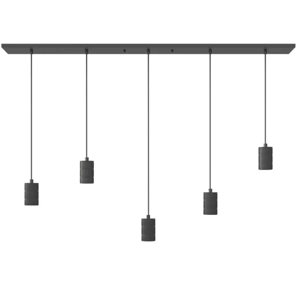 Calex multipendel plafondbalk 5-lichts E27 pendels zwart>Straluma Online