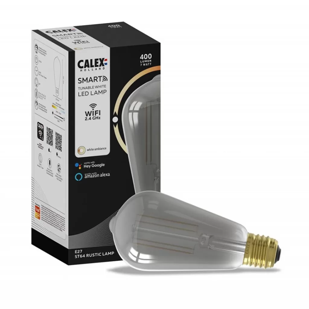 Calex Smart Home E27 LED filament smoke ST64>Straluma Best Sale