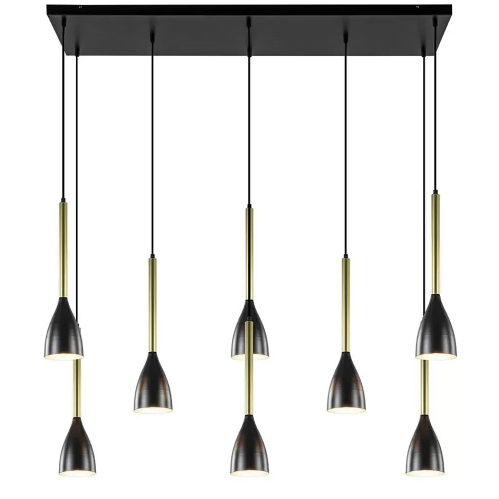 Chique 8-lichts hanglamp zwart met goud>Straluma Cheap