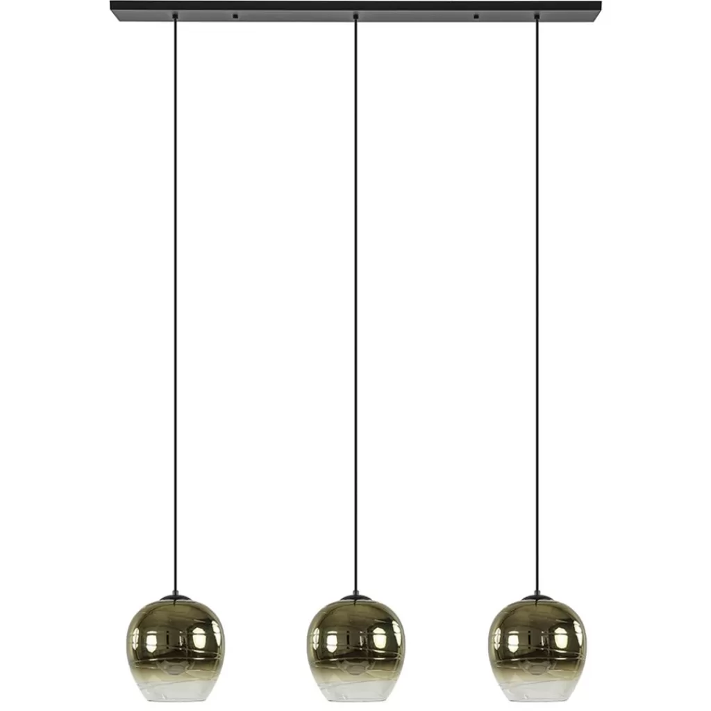 Chique hanglamp 3-lichts zwart met goud>Straluma New