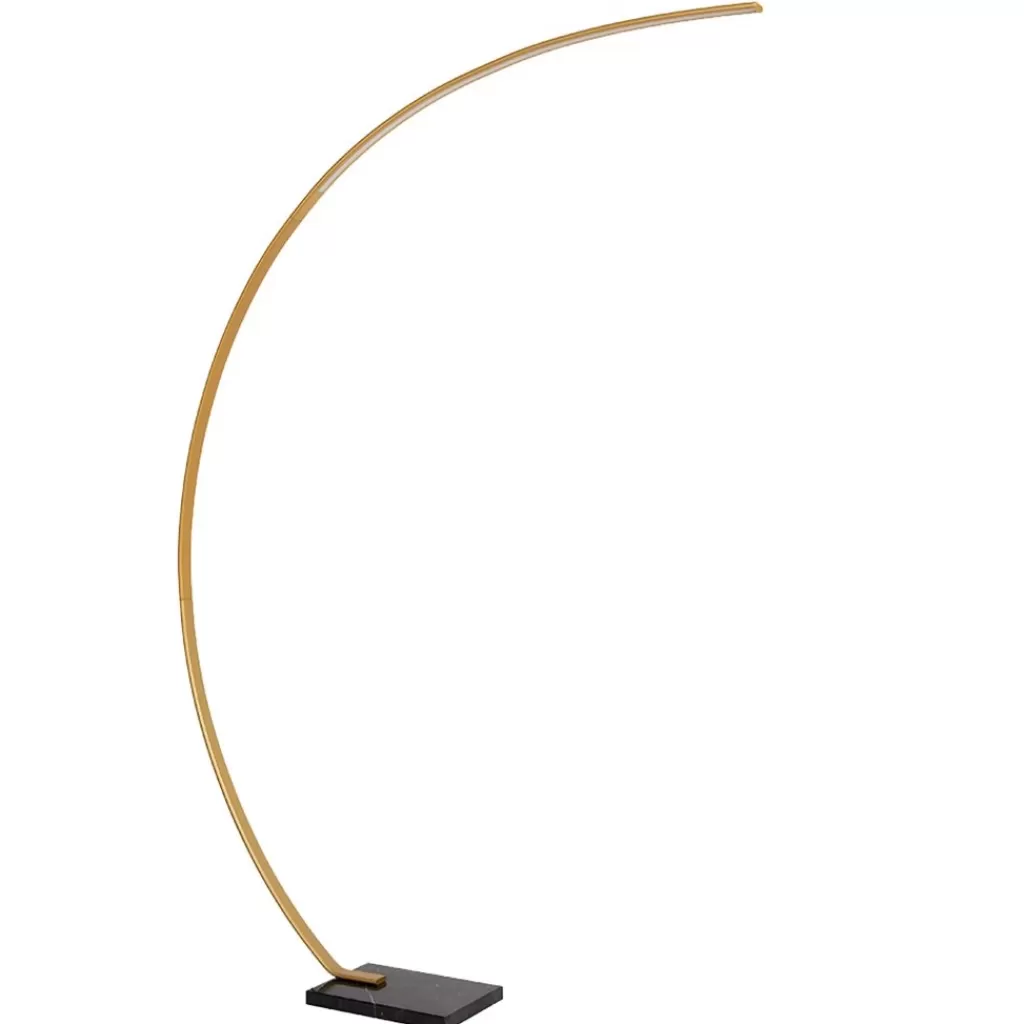 Chique LED vloerlamp goud met zwart marmer>Straluma Cheap