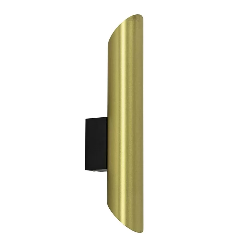 Chique wandlamp solid brass met zwart up+down>Straluma Online