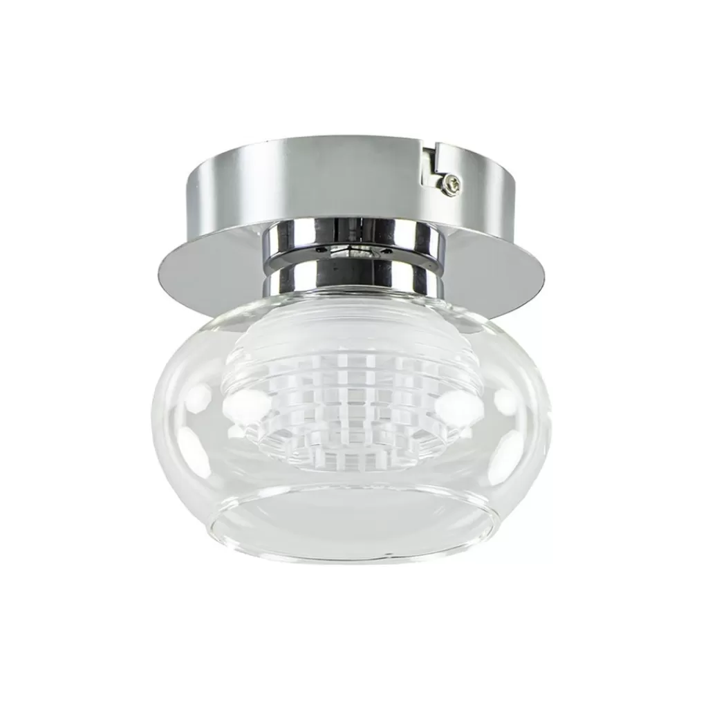 Chromen plafondlamp met helder glas incl. LED>Straluma New