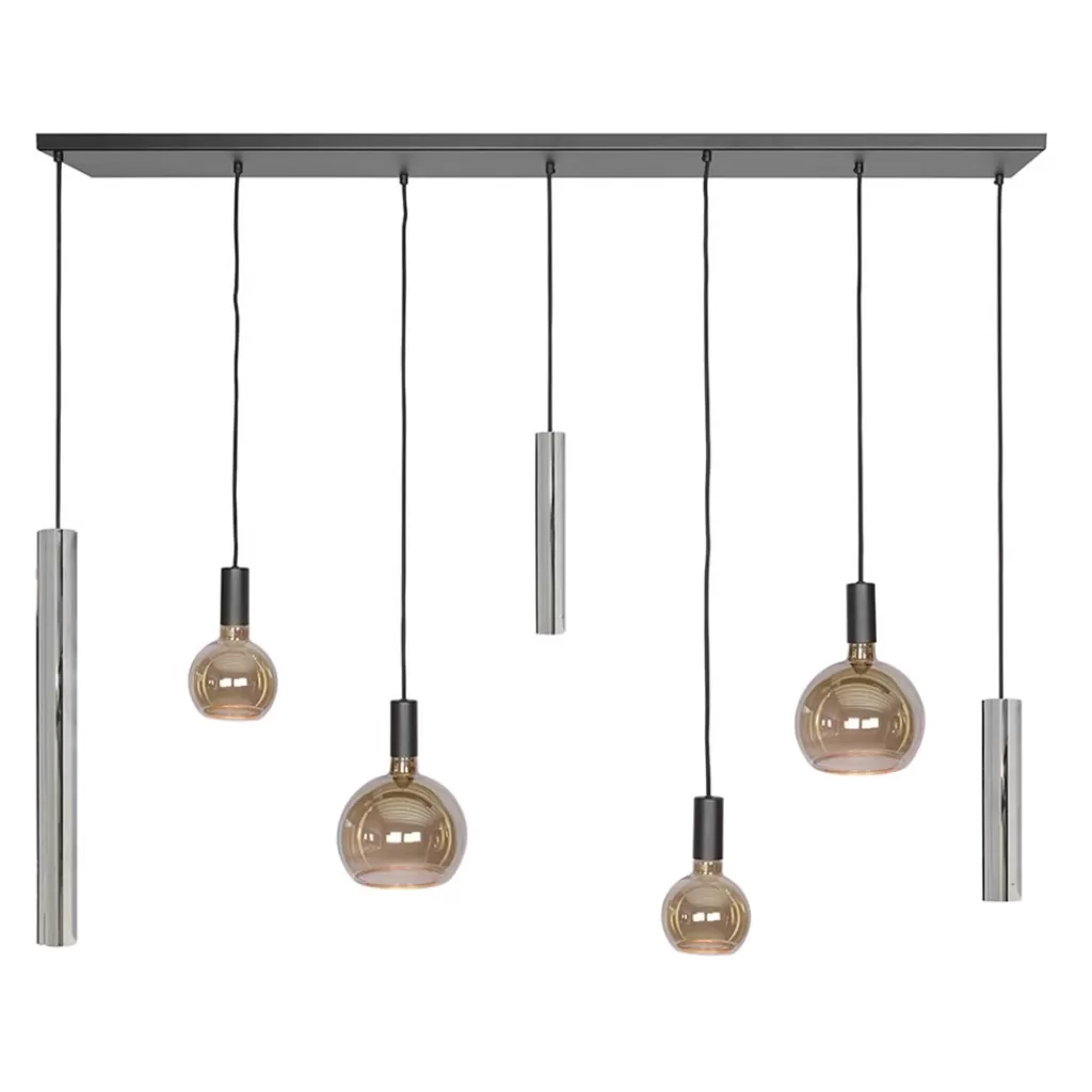 Design hanglamp 7-lichts zwart met nikkel>Straluma Flash Sale