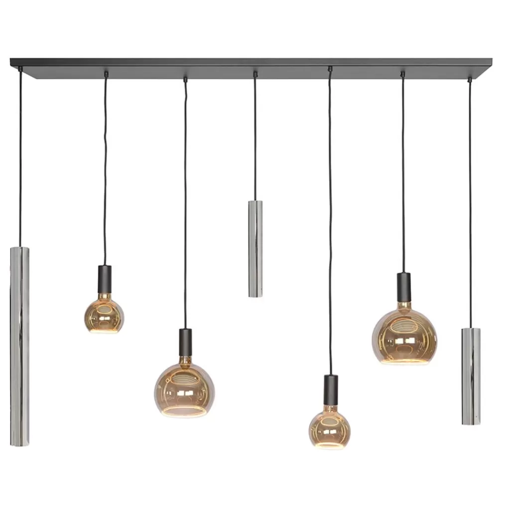 Design hanglamp 7-lichts zwart met nikkel>Straluma Flash Sale