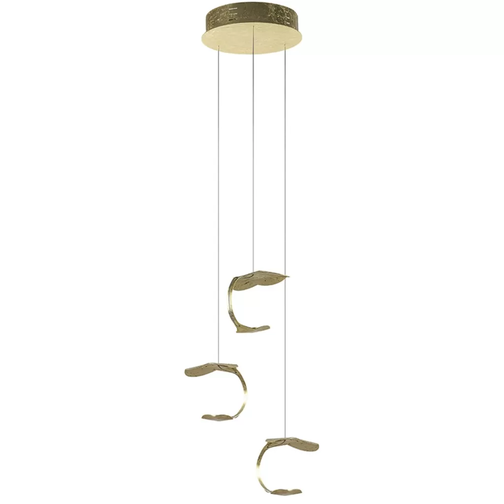 Design LED hanglamp 3-lichts rond goldleaf>Straluma Hot