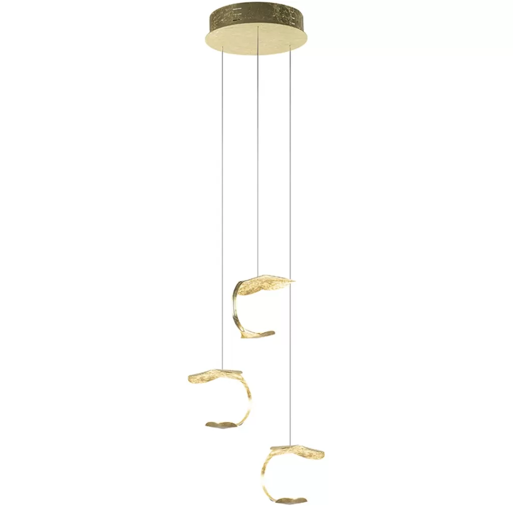 Design LED hanglamp 3-lichts rond goldleaf>Straluma Hot