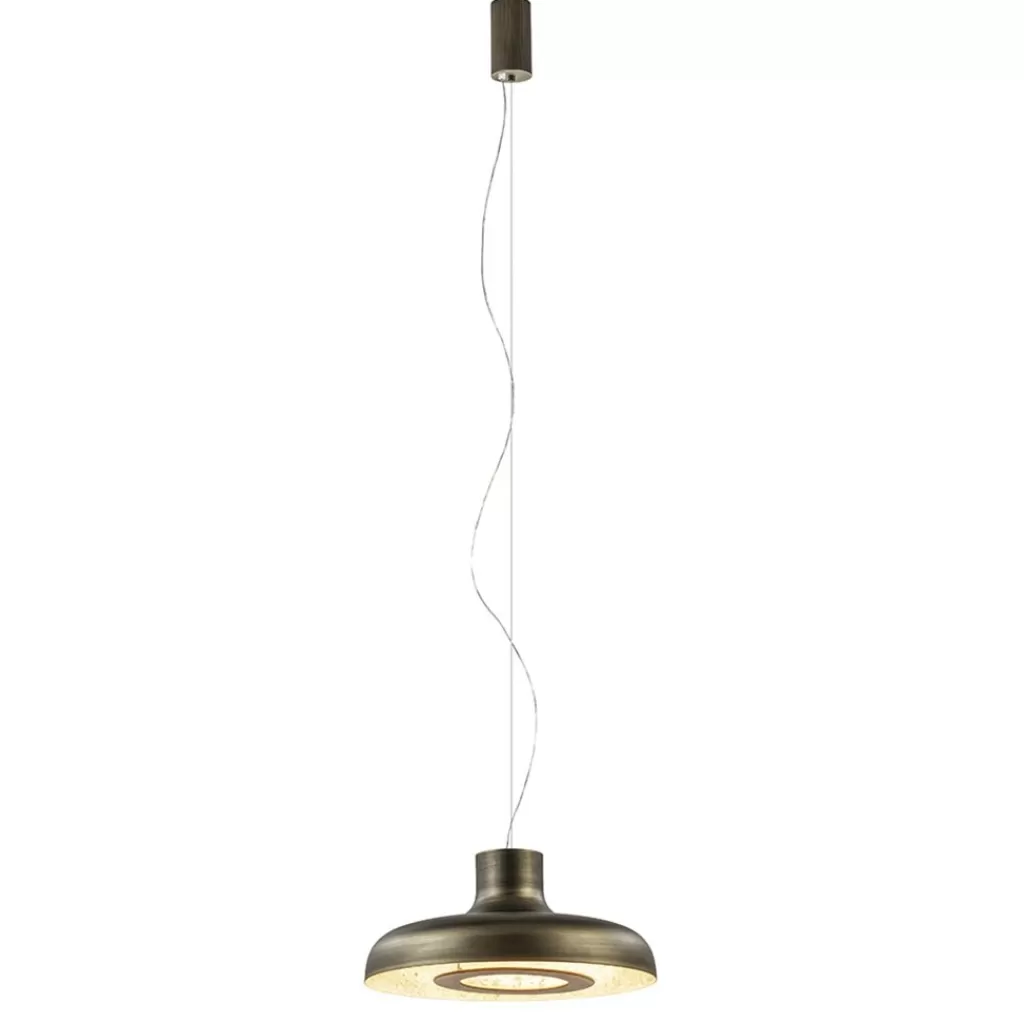 Design LED hanglamp koepel brushed brons met goldleaf>Straluma Online