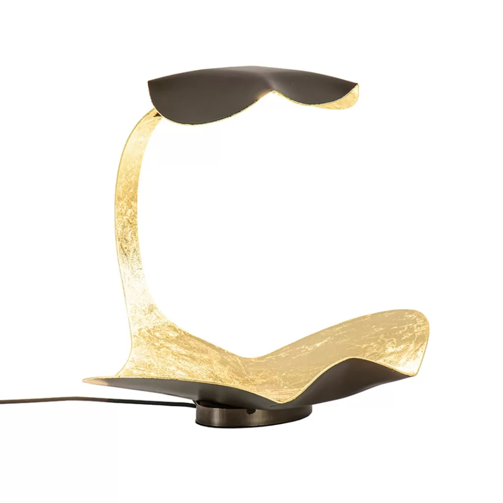 Design LED Tafellamp brons met goldleaf>Straluma Shop