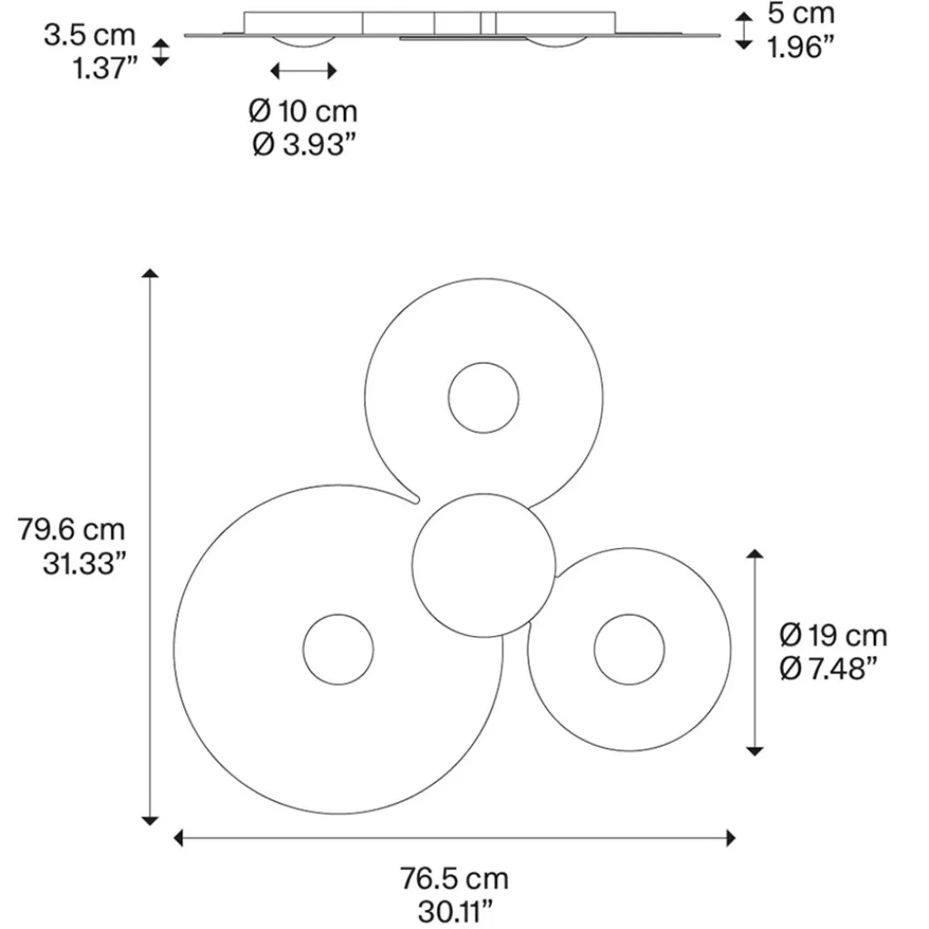 Design plafondlamp Bugia Mega LED wit 3000 Kelvin>Straluma Shop