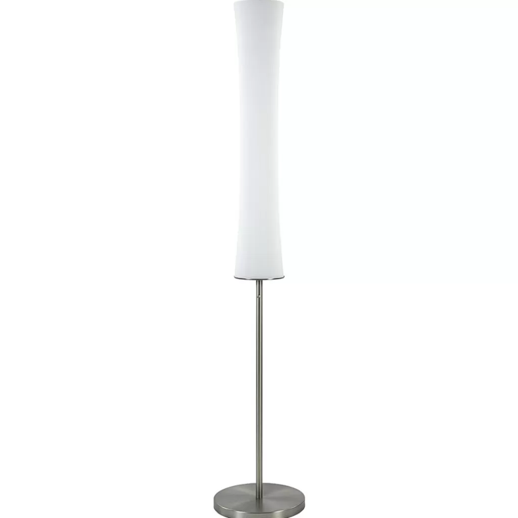 Design vloerlamp nikkel met opaal glas en uplighter>Straluma Sale