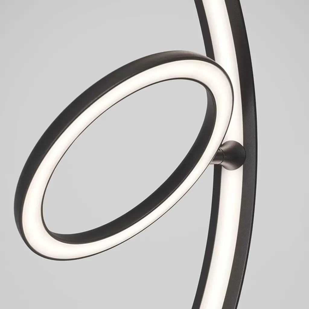 Design vloerlamp zwart met dubbele LED ring>Straluma Discount