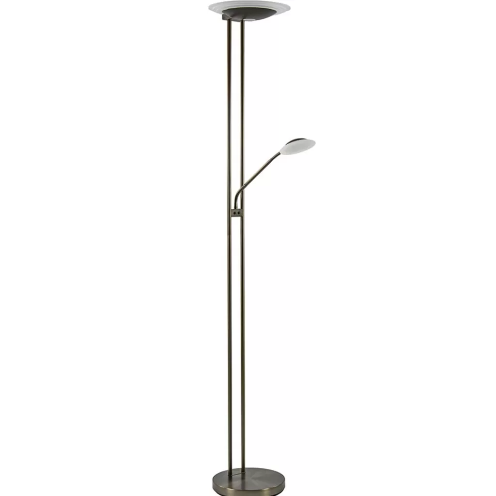 Dimbare LED uplighter met leeslamp donker brons>Straluma Store