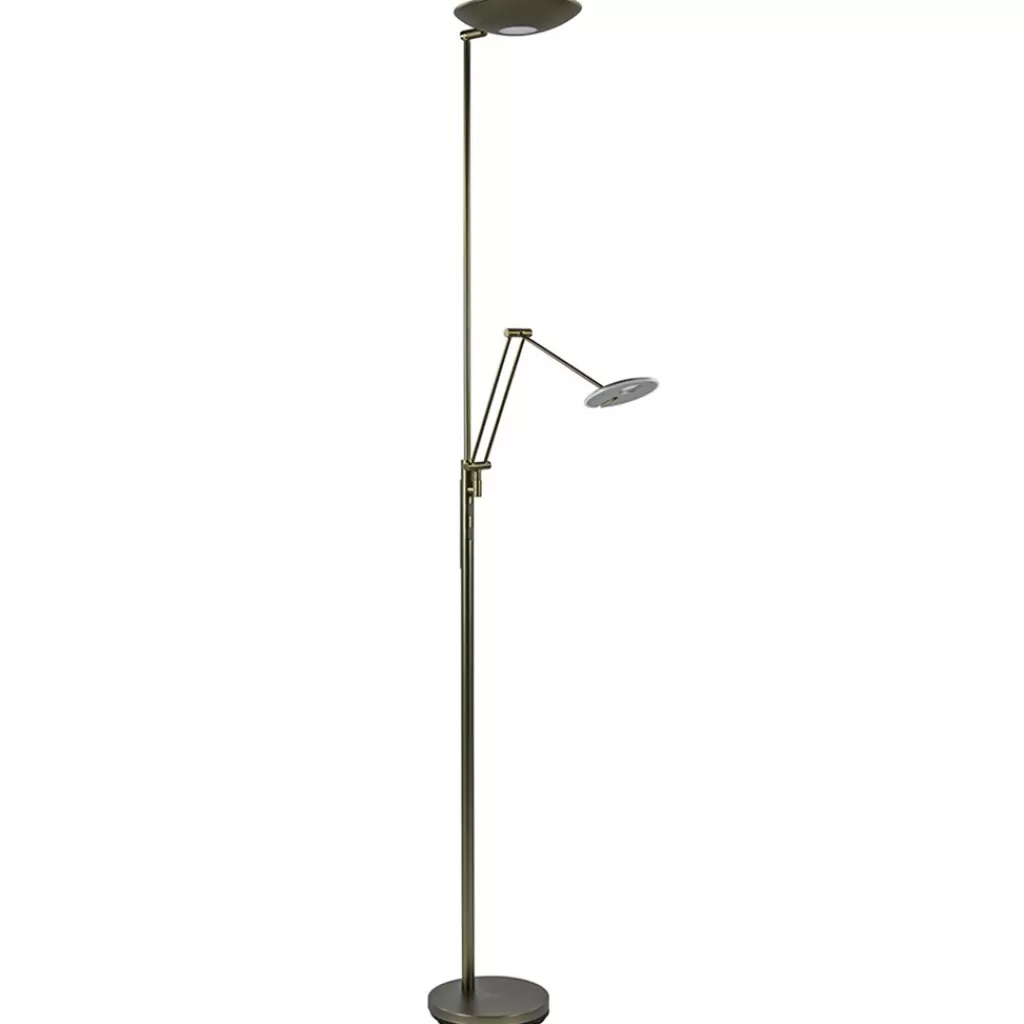 Dimbare LED uplighter met leeslamp donker brons>Straluma Shop