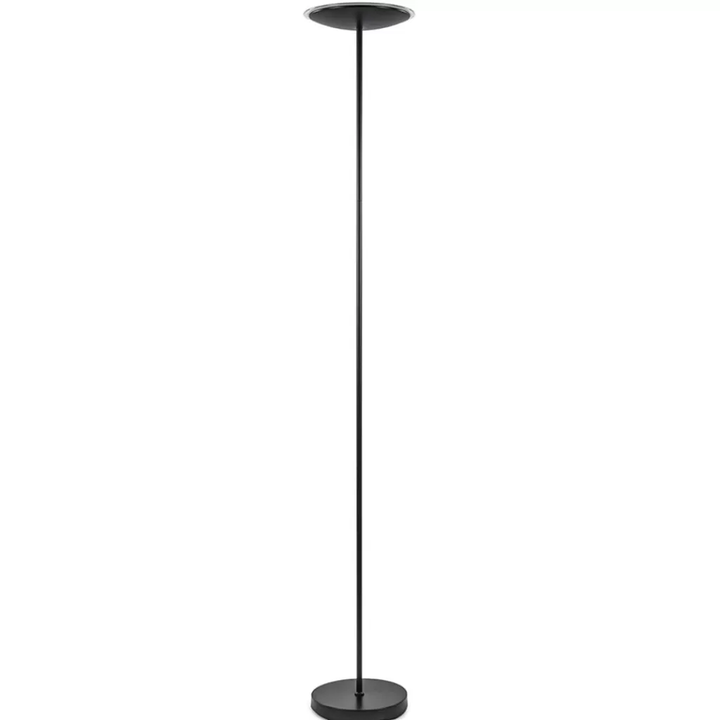 Dimbare LED uplighter vloerlamp mat zwart>Straluma Outlet