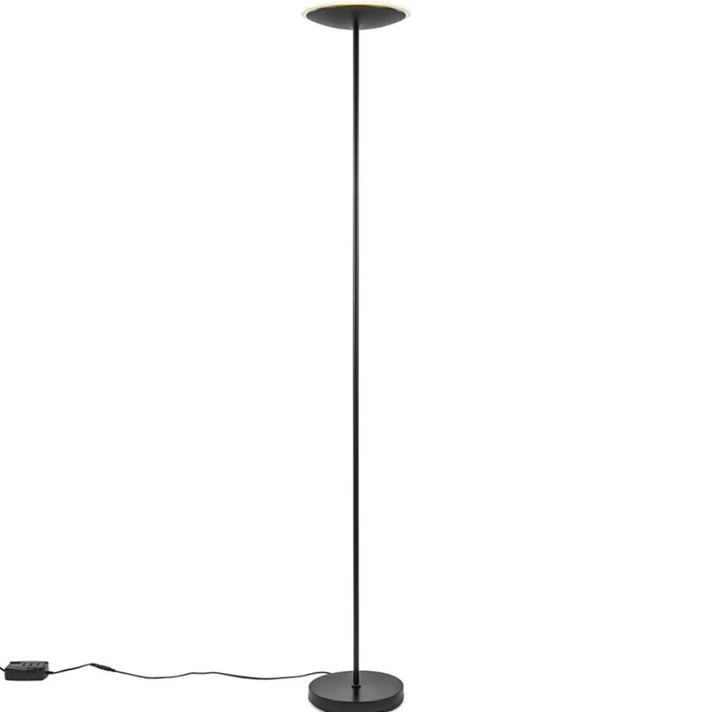 Dimbare LED uplighter vloerlamp mat zwart>Straluma Outlet