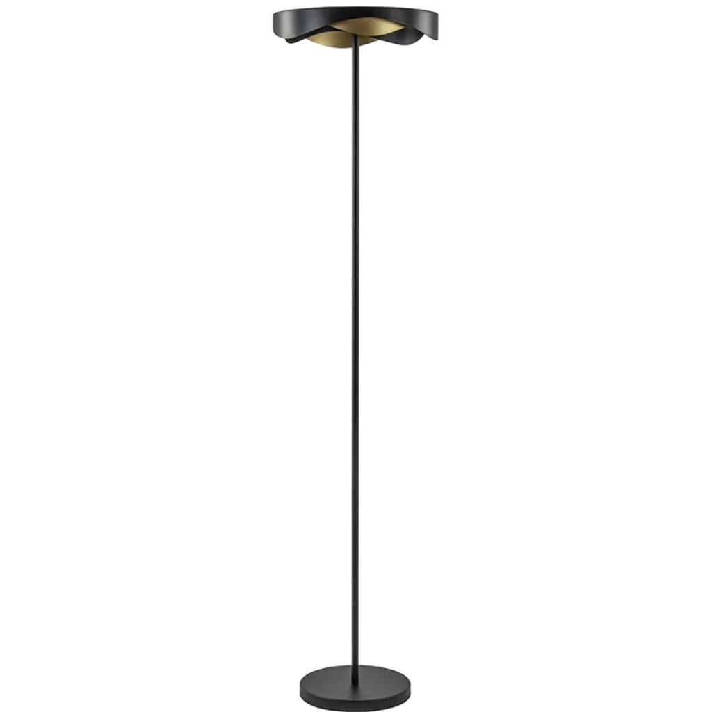 Dimbare LED vloerlamp zwart met goud>Straluma Fashion