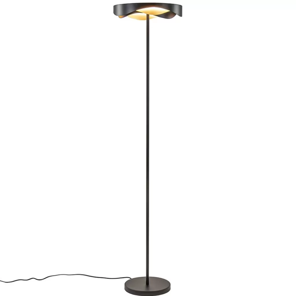 Dimbare LED vloerlamp zwart met goud>Straluma Fashion