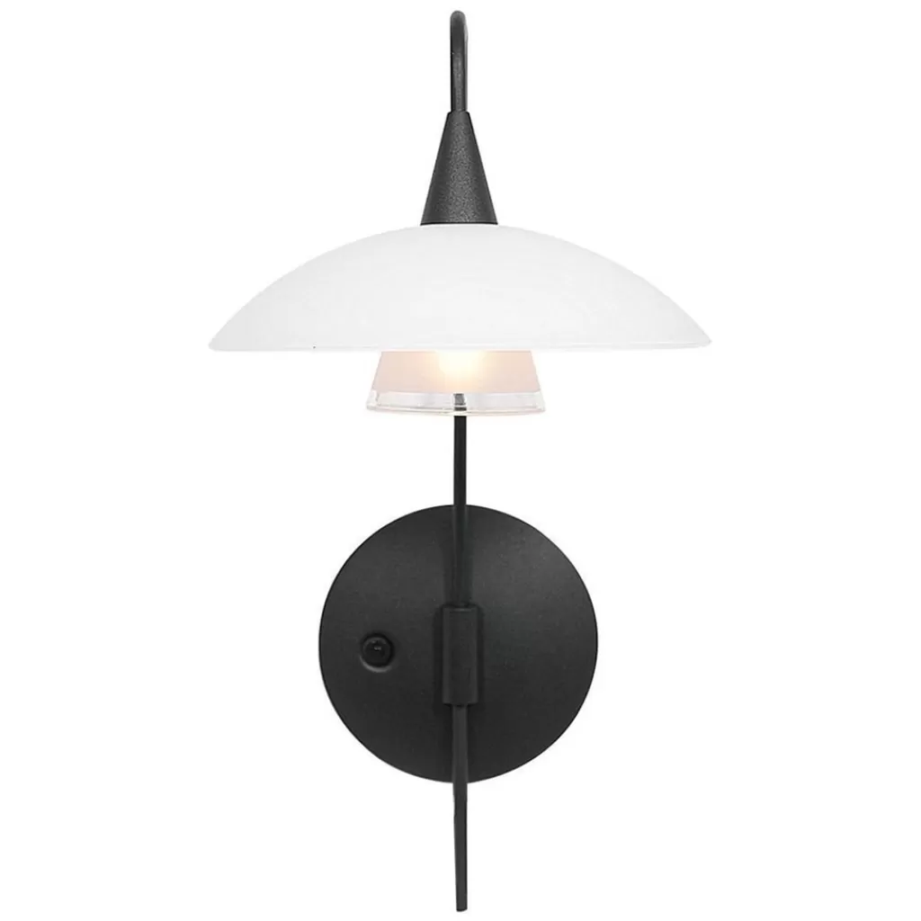 Dimbare LED wandlamp zwart met witte schotel>Straluma Sale