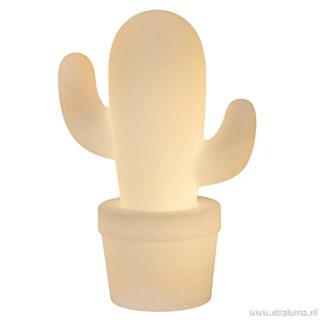 Draadloze LED tafellamp cactus wit>Straluma Flash Sale