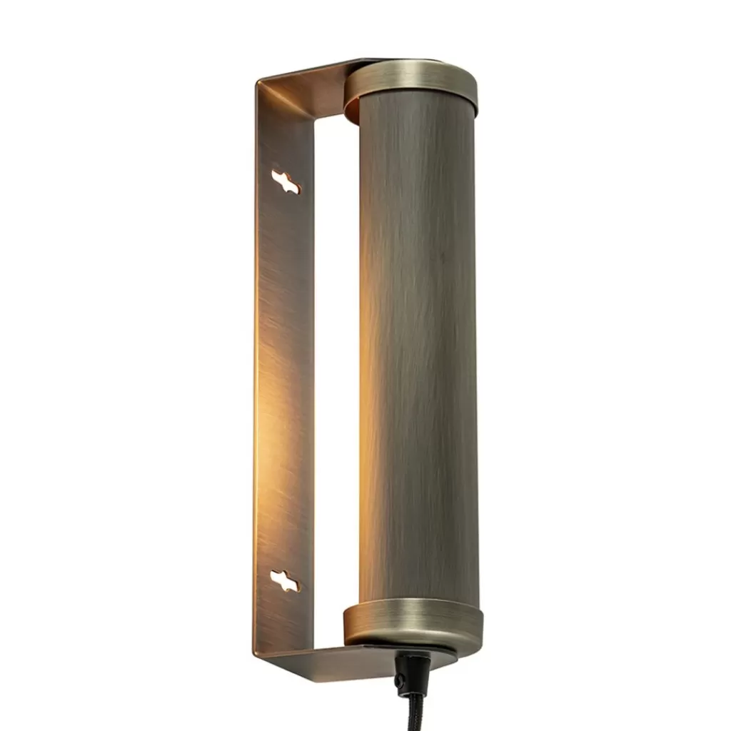 E14 wandlamp mat antiek brass met snoer>Straluma Cheap