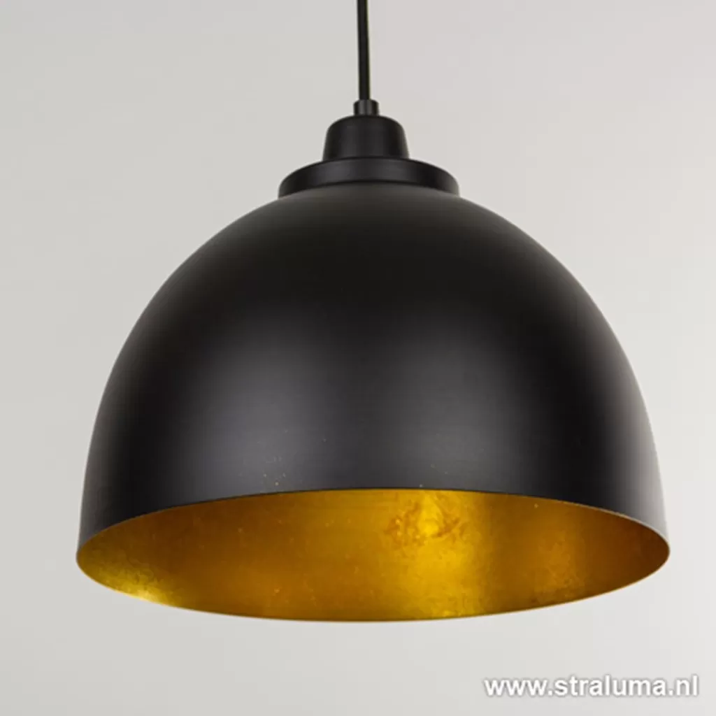 Eettafel hanglamp Kylie 3- lichts zwart-goud>Straluma Store