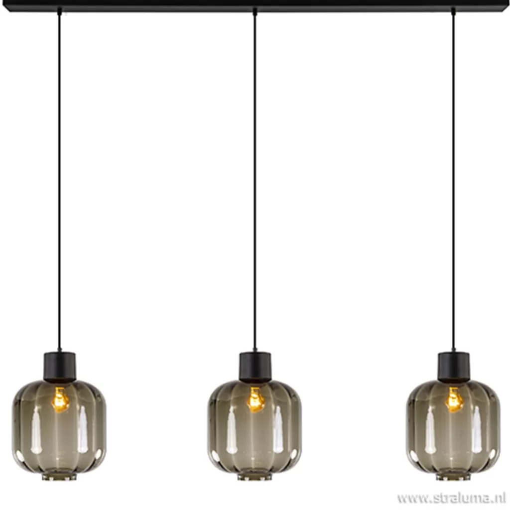 Glazen eettafelhanglamp zwart luxury>Straluma Store